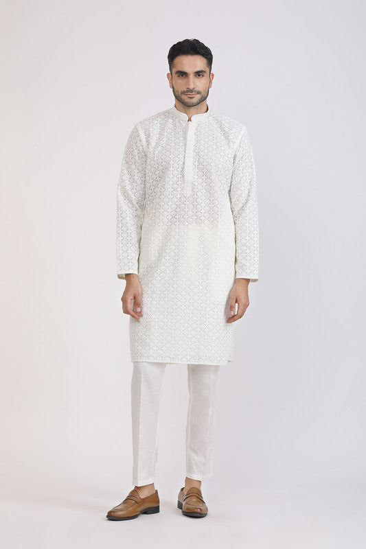 Albion Men Premium CREAM Kurta Pyjama