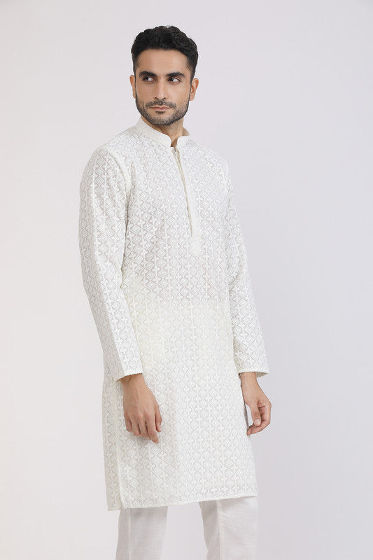 Albion Men Premium CREAM Kurta Pyjama