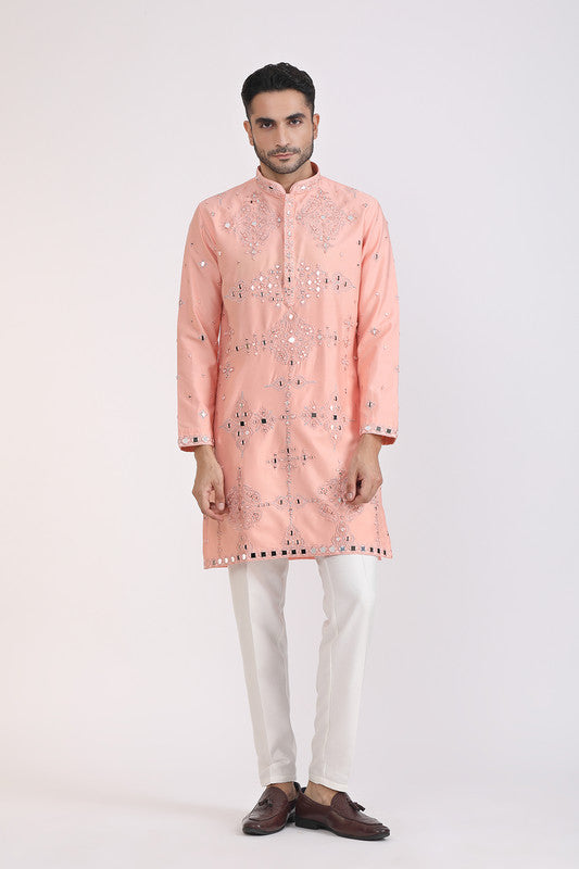 Albion Men Premium Peach Kurta Pyjama