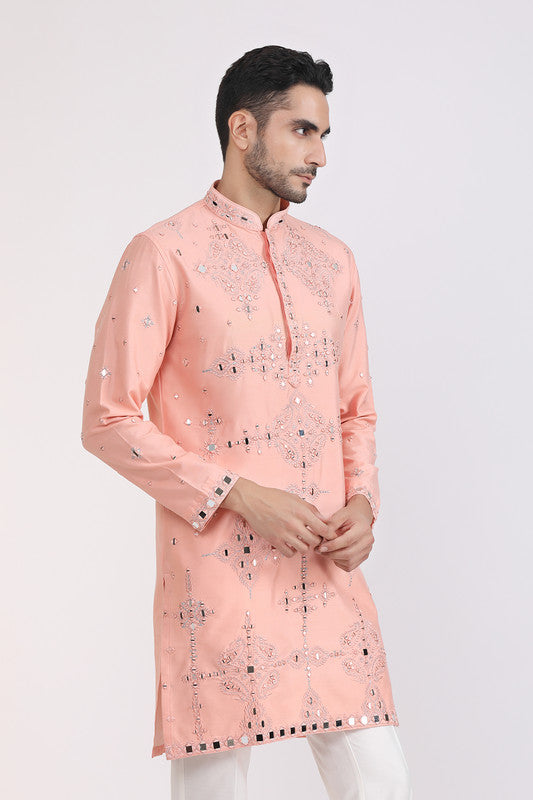 Albion Men Premium Peach Kurta Pyjama