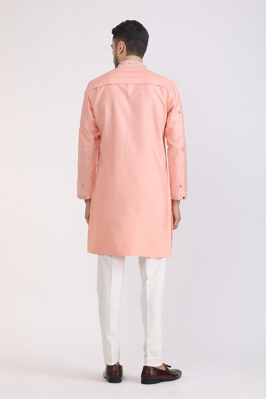 Albion Men Premium Peach Kurta Pyjama