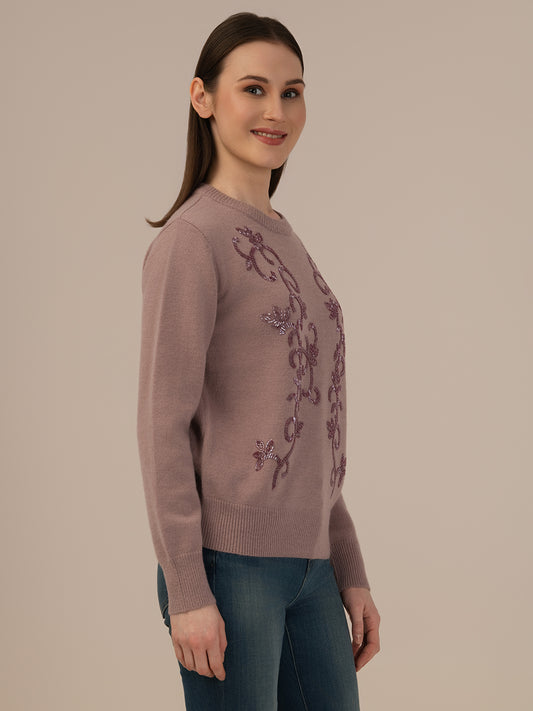 Albion Ladies Woollen Winter Sweater – Cozy & Comfortable – Purple