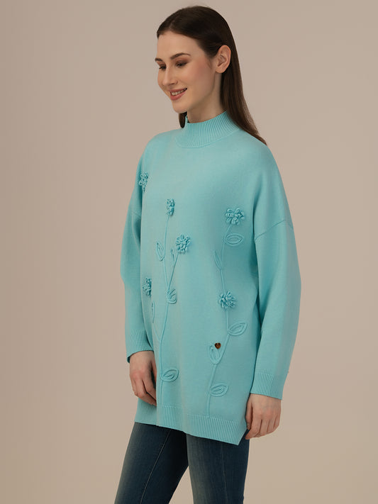 Albion Ladies Woollen Pullover – Perfect Winter Comfort_L.BLUE
