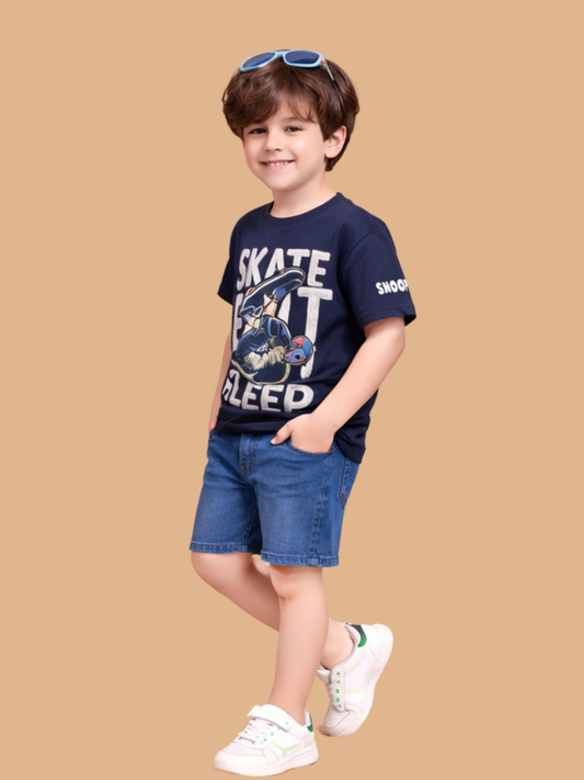 Albion Cute Printed Kids T-Shirt – Soft Cotton Daily Wear for Boys & Girls