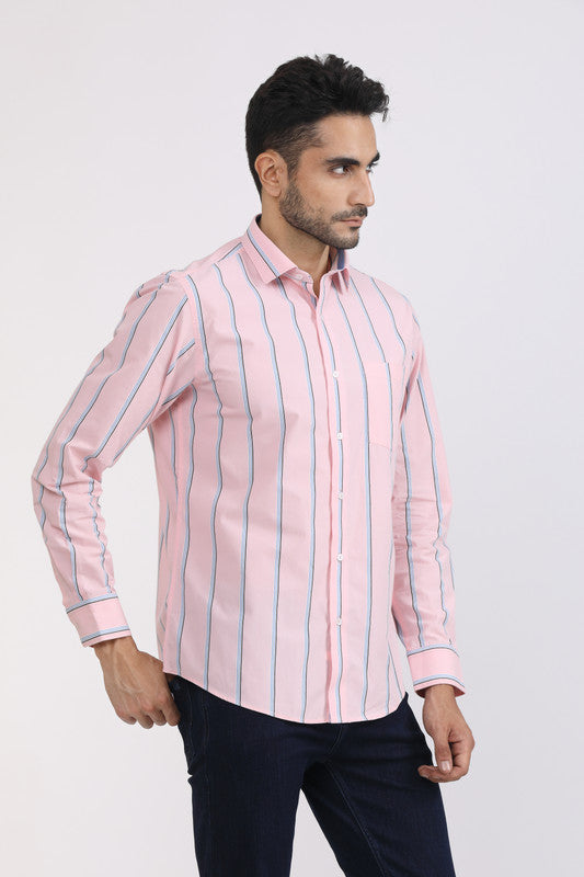 Albion Mens Primume Baby Pink Casual Shirt