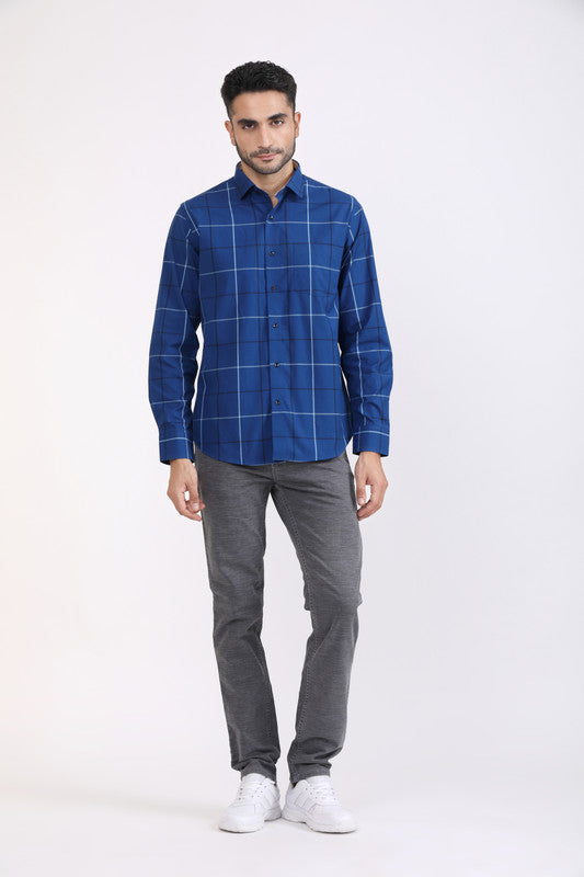 Albion Men Premium Blue Casual Shirt