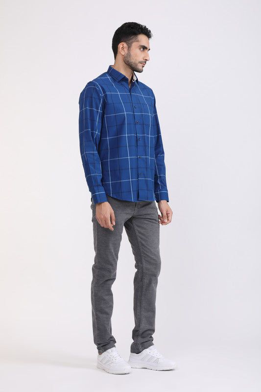 Albion Men Premium Blue Casual Shirt
