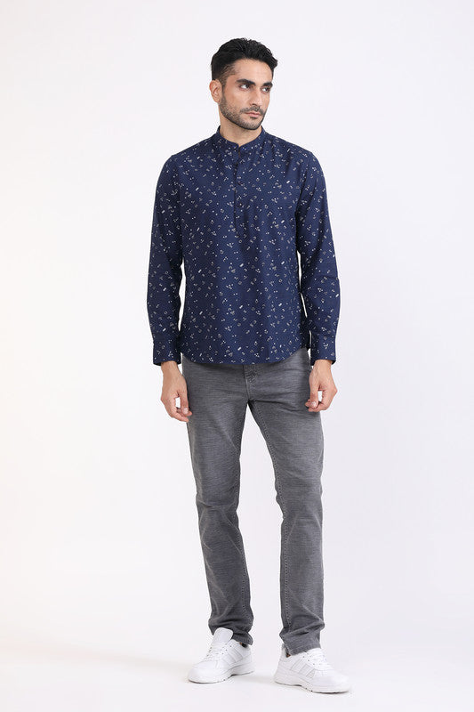 Albion Men Premium Navy Casual Shirt