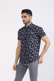 Albion Men Premium Blue Print Casual Shirt
