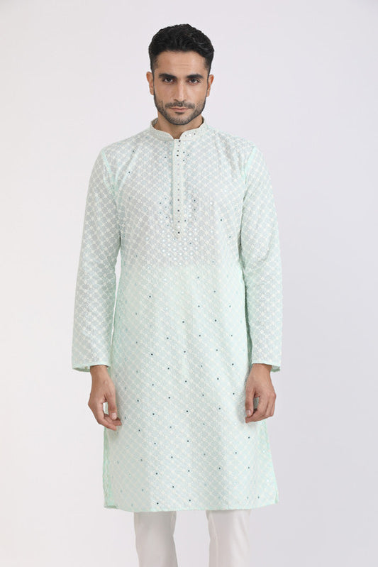 Albion Men Premium Mint Kurta Pyjama