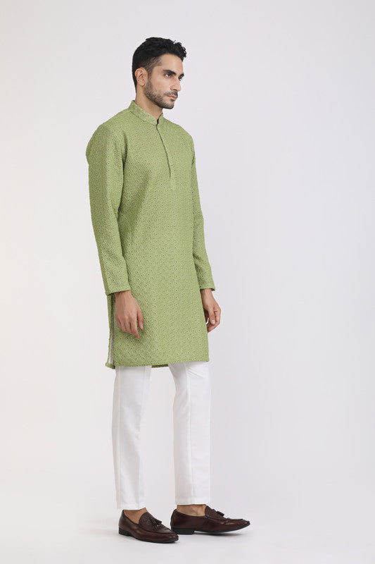 Albion Men Premium Green Kurta Pyjama