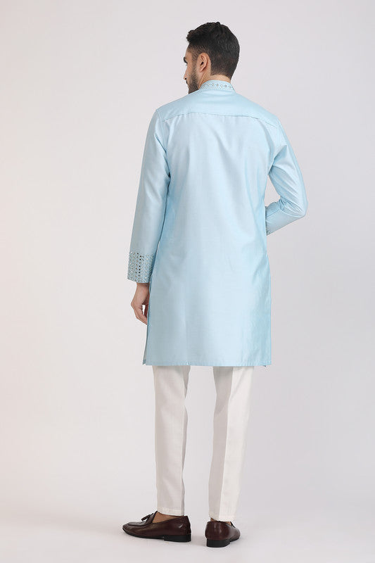 Albion Men Premium Sky Kurta Pyjama