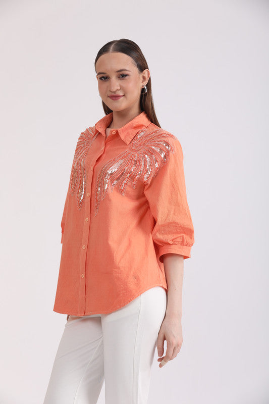 Albion Women Orange Blouson Top