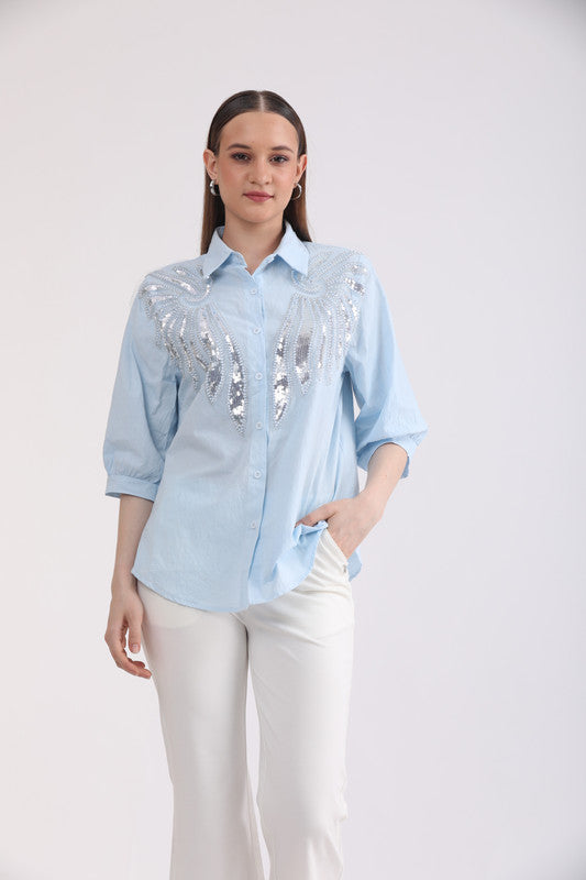 A rack of jeans