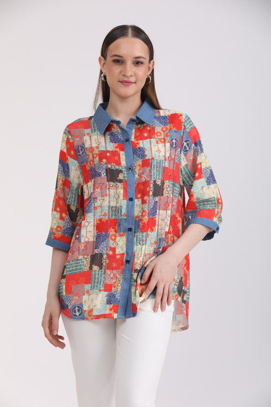 Albion Women Multi Blouson Top