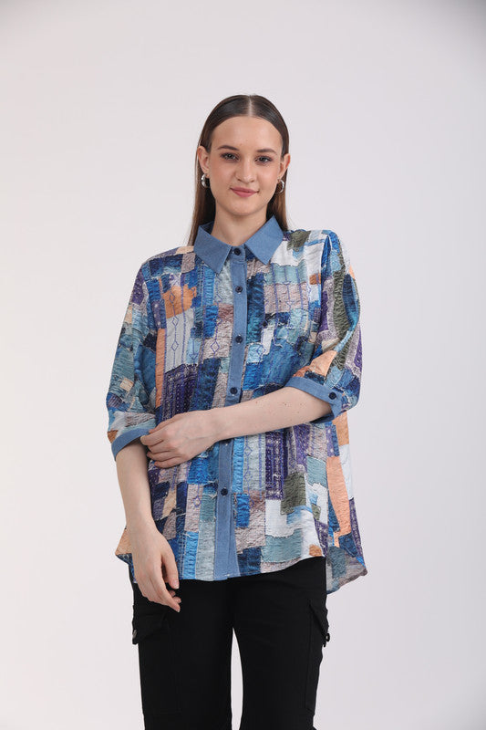 Albion Women Multi Blouson Top