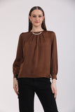 Albion Women Brown Blouson Top
