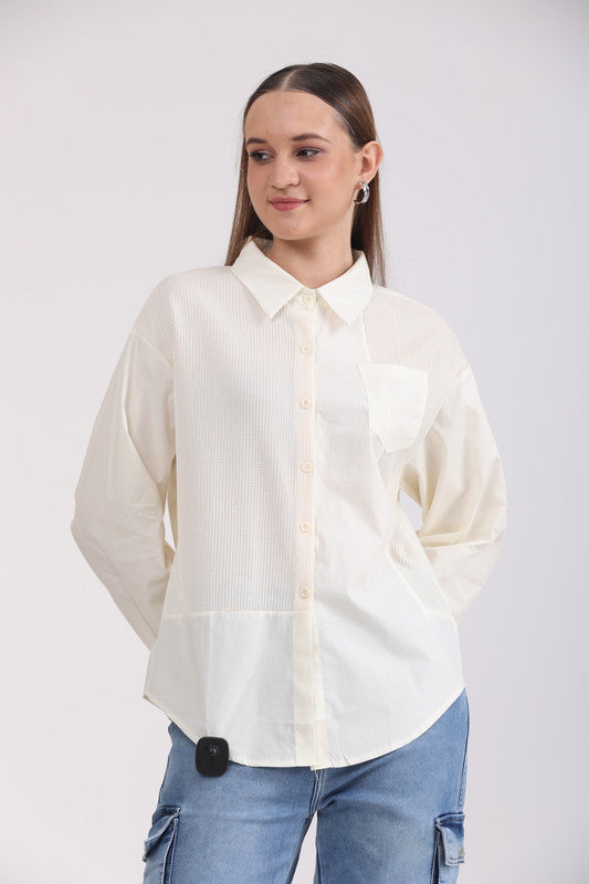 Albion Women Cream Blouson Top