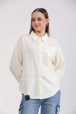 Albion Women Cream Blouson Top