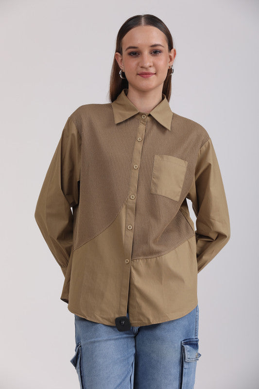 Albion Women Khaki Blouson Top