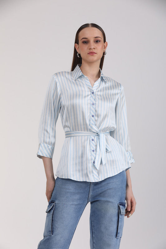 Albion Women Aqua Casual Shirts