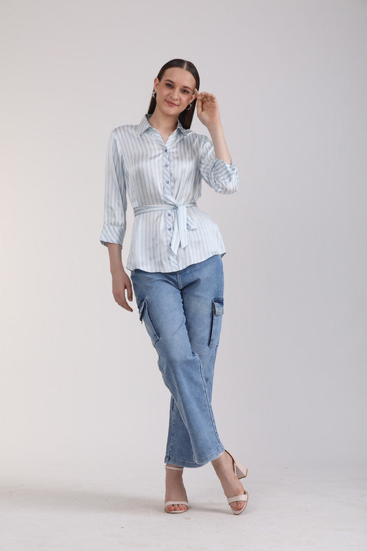 Albion Women Aqua Casual Shirts