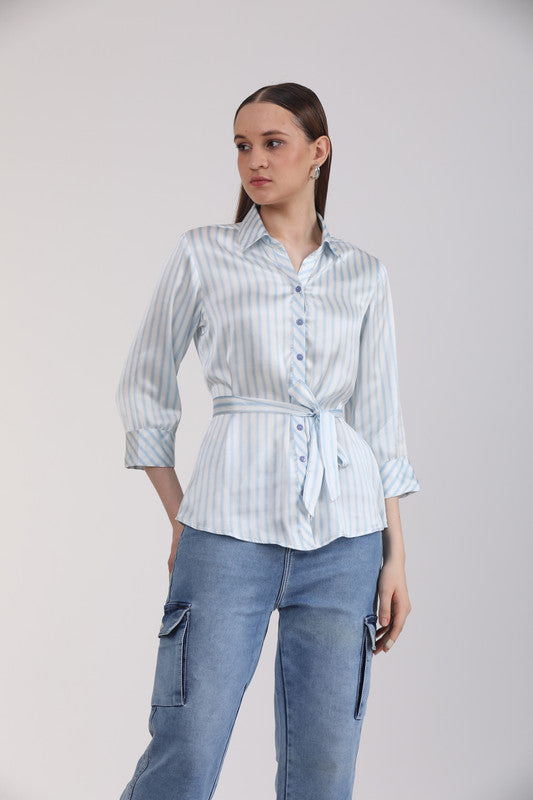 Albion Women Aqua Casual Shirts