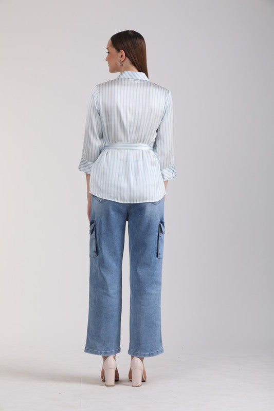 Albion Women Aqua Casual Shirts