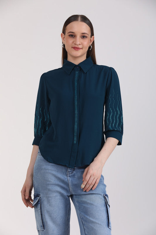 Albion Women D.Blue Blouson Top