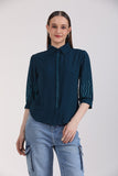 Albion Women D.Blue Blouson Top