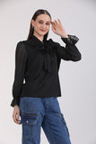 Albion Women Black Blouson Top