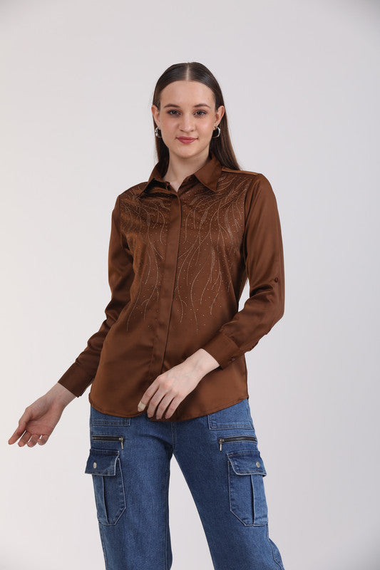 Albion Women Brown Blouson Top