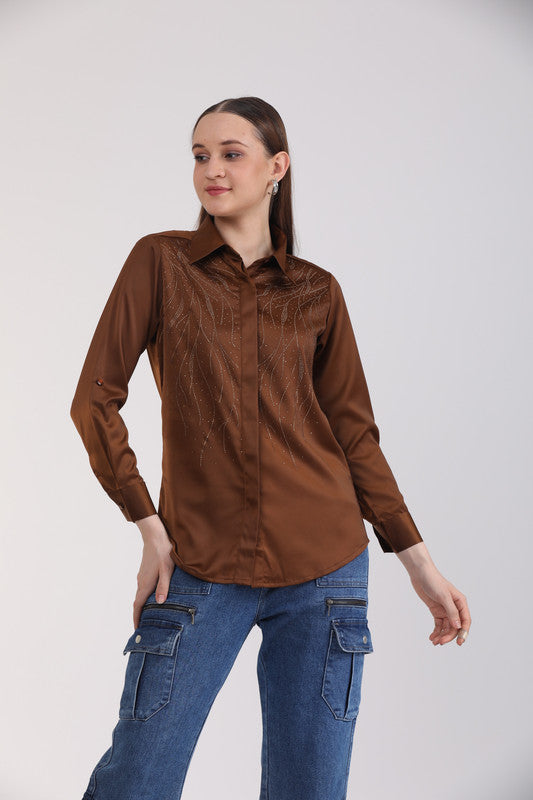 Albion Women Brown Blouson Top