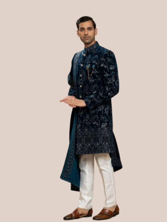 Albion contemporary men s indo western ethnic suit