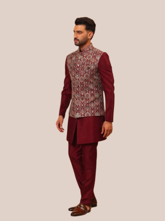 Albion Men’s Premium Designer Indo Western Outfit – Modern Ethnic Look