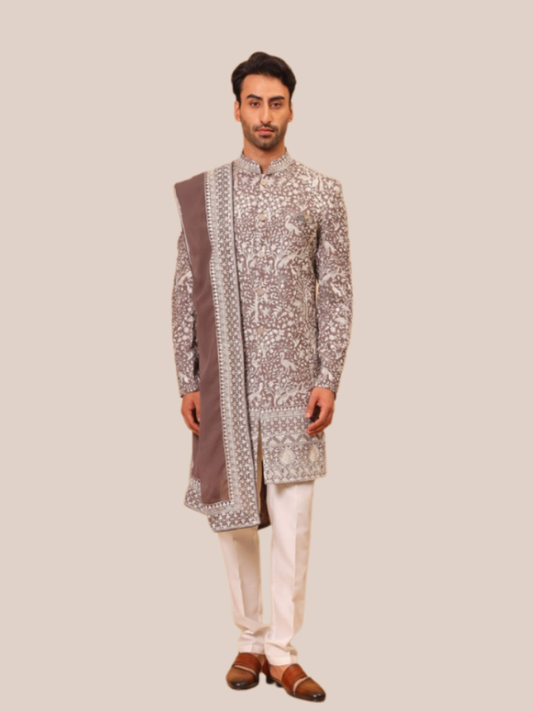 Albion Men’s Indo Western Suit for Wedding & Festive Occasions – Royal Designer Wear