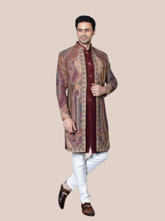 Albion designer indo western suit men s wedding wear