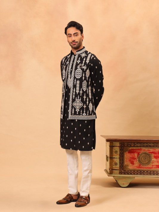 Albion Men’s Ethnic Indo-Western Suit with Modern Royal Look
