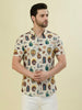 Albion Premium Men’s Cream Shirt Half Sleeves Smart Casual Cotton Shirt
