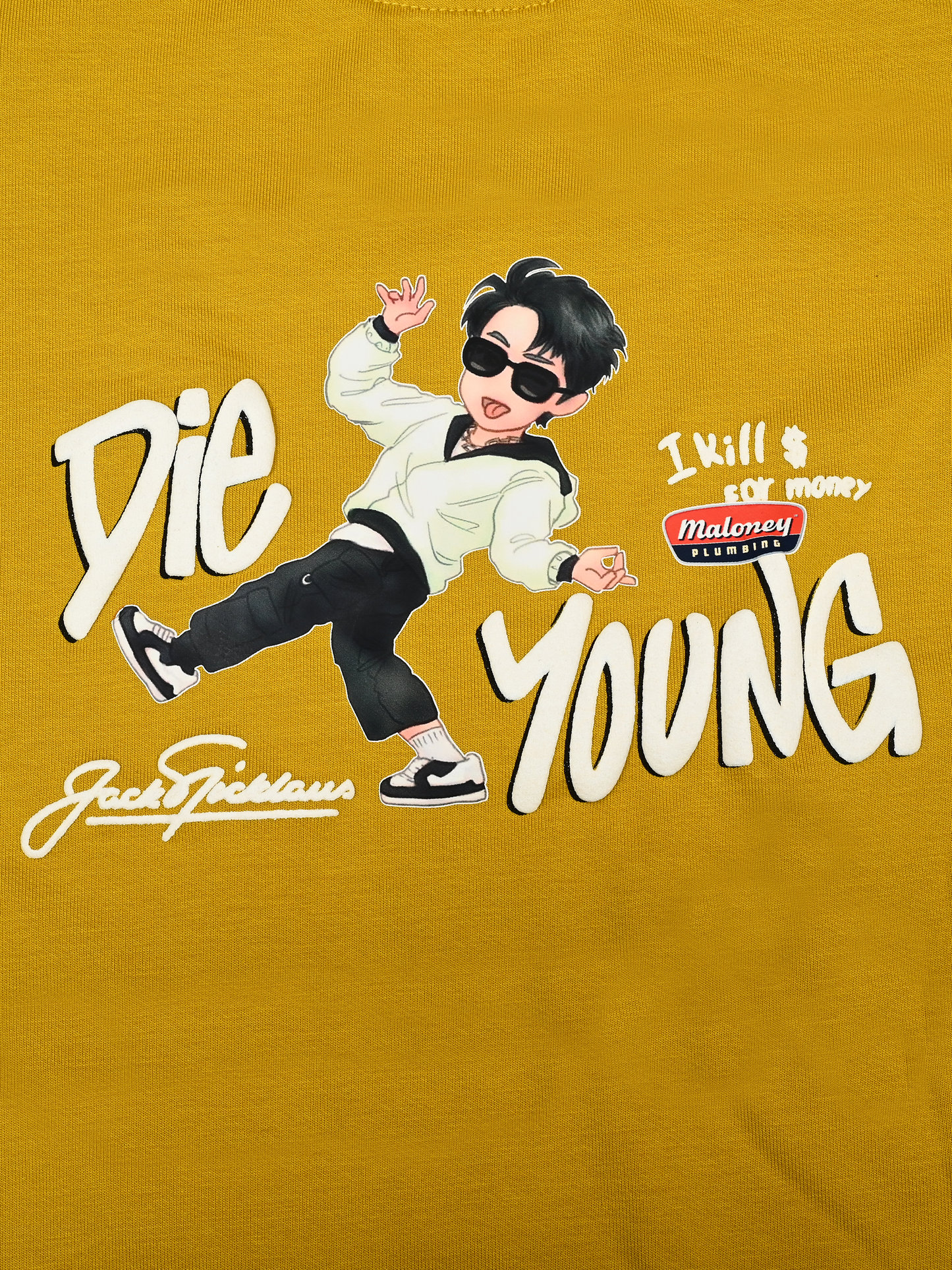 Albion Premium Cotton Kids Yellow Graphic Print T-Shirt