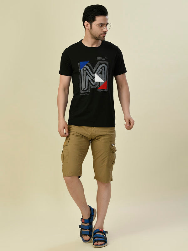 Albion Premium Cyan Black Men T-Shirt