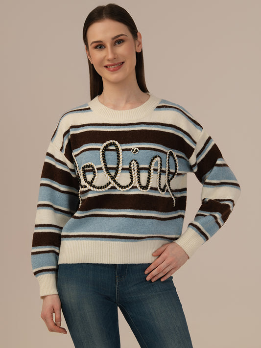 Albion Women’s Printed Woollen Sweater – Soft & Warm Winter Wear