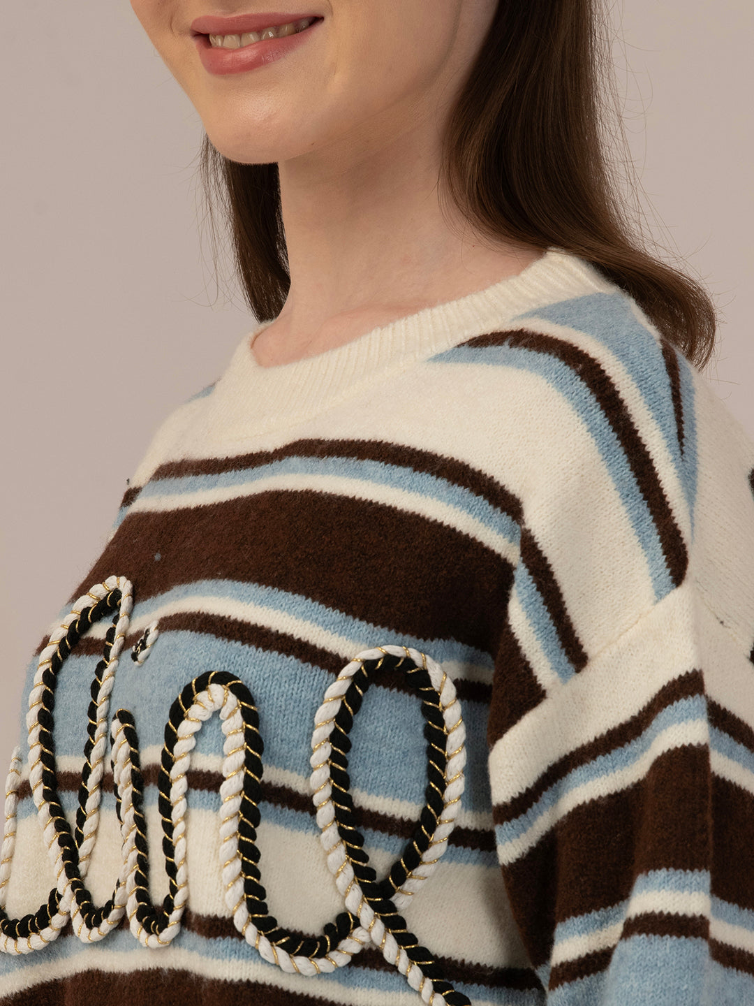 Albion Women’s Printed Woollen Sweater – Soft & Warm Winter Wear