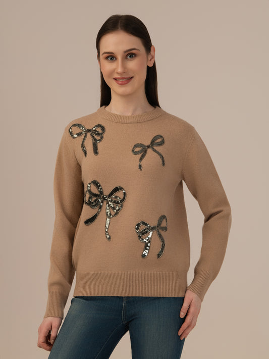 Women’s Premium Woollen Sweater – Soft & Warm Albion Collection_BROWN