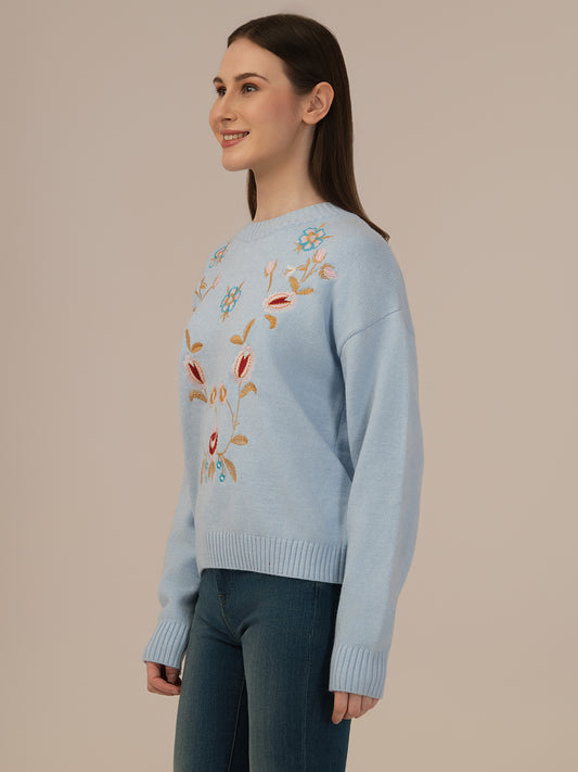 Albion Ladies Woollen Pullover – Perfect Winter Comfort_BLUE