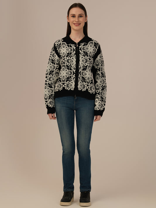 Albion Women’s Woollen Top – Cozy & Stylish Winter Wear_BLACK