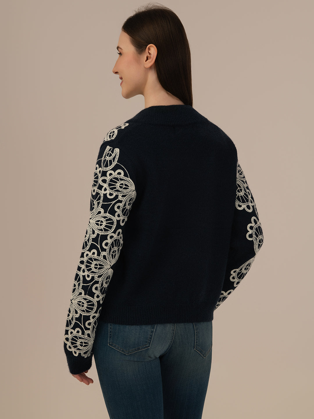 Women’s Woollen Knit Top – Elegant & Ultra-Soft Albion Wear_NAVY