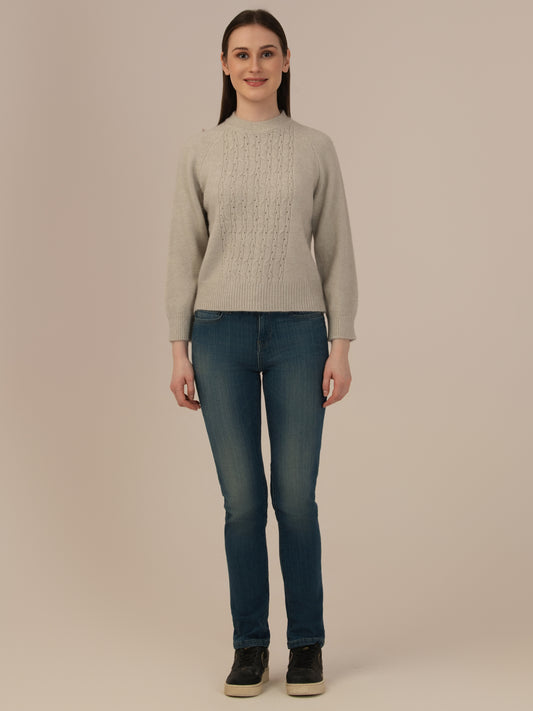 Albion Women’s Woollen Top – Cozy & Stylish Winter Wear_GRAY