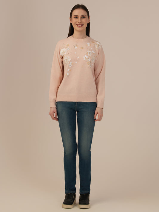 Women’s Premium Woollen Sweater – Soft & Warm Albion Collection_PEACH