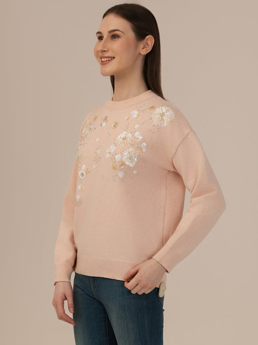 Women’s Premium Woollen Sweater – Soft & Warm Albion Collection_PEACH